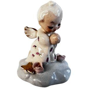 Vintage Napco Itsy Bitsy Angel Figurine Givin Thanks Flower Star S245E